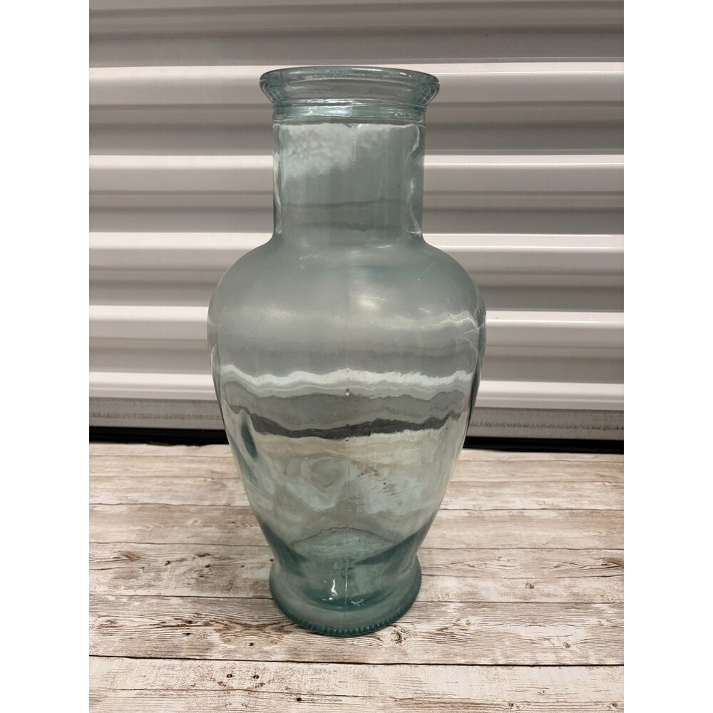 Vintage Italian Aqua Glass Vase – Authentic S.V.E. Made in Italy